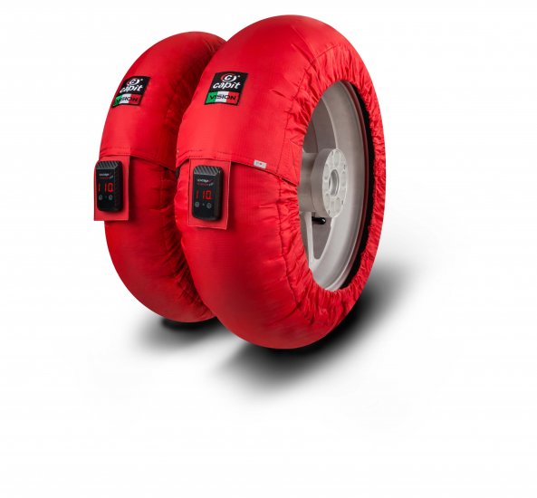 CAPIT - SUPREMA VISION PRO TYRE WARMERS "RED" MINIGP 10" SIZE - Click Image to Close