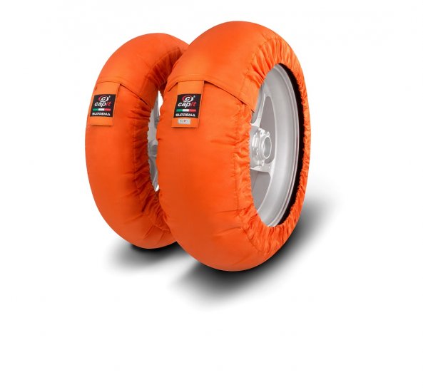 CAPIT - SUPREMA SPINA TYRE WARMERS M/XL "ORANGE" - Click Image to Close