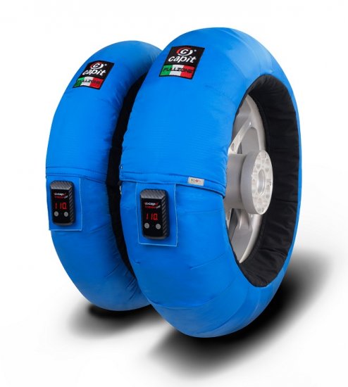 CAPIT - BIKE FULL CONTROL VISION TYRE WARMERS M/XXL "BLUE" - Click Image to Close